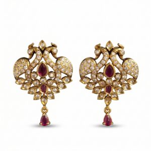Royal Mayur Ruby Gold-Plated Earrings