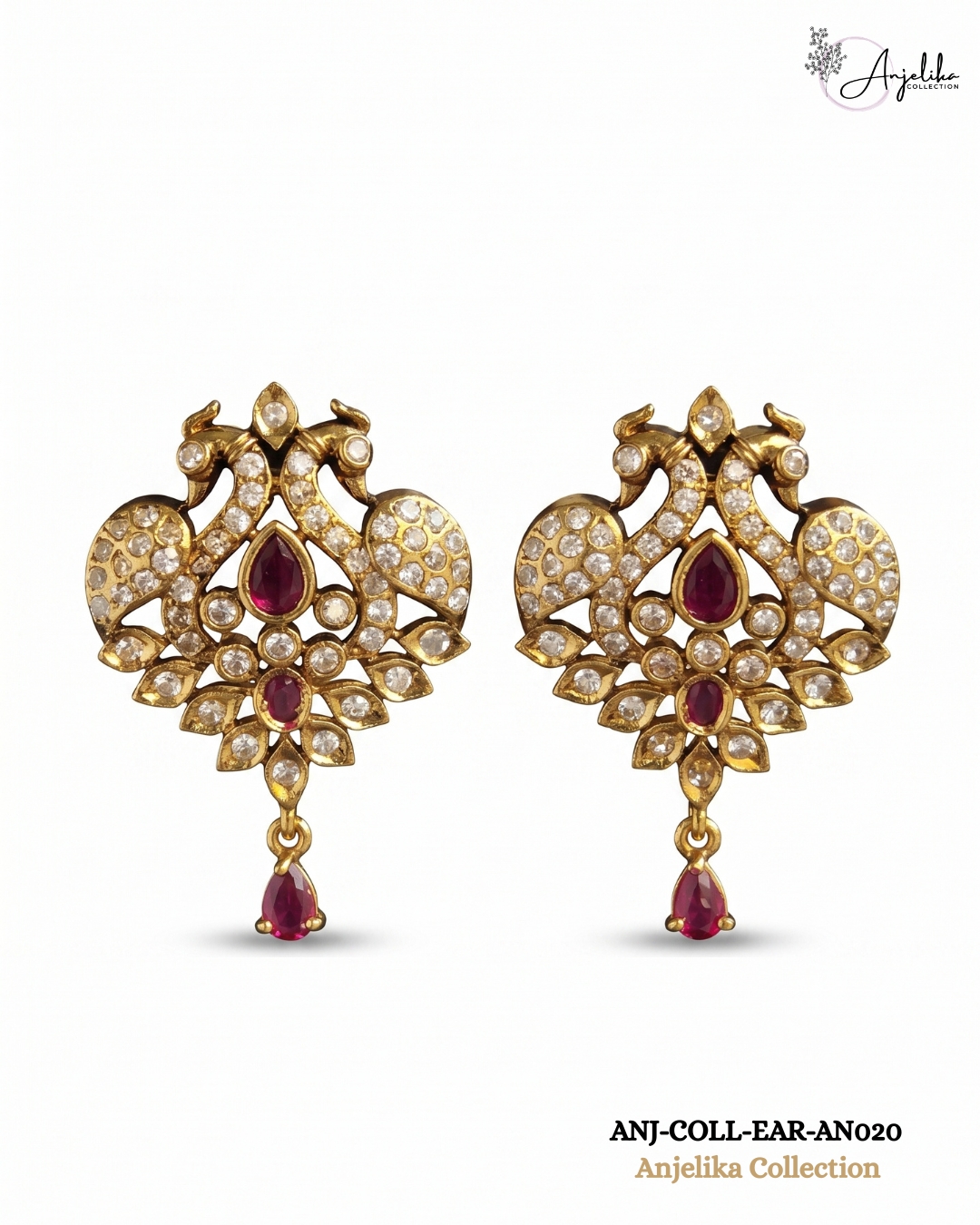 Royal Mayur Ruby Gold-Plated Earrings
