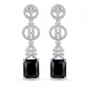 Midnight Elegance Black Crystal Drop Earrings